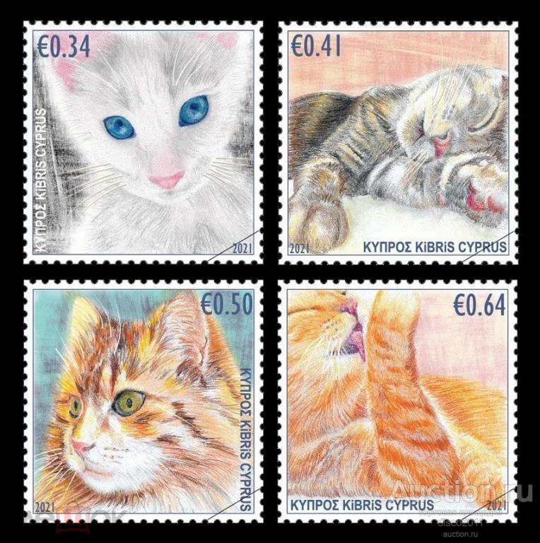 Кипр 2021 Кошки Кошачьи Домашние животные Фауна 4м**