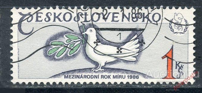 Y85 ЧЕХОСЛОВАКИЯ (ЧССР) 1987 2847 Международный год мира. Голубь мира 