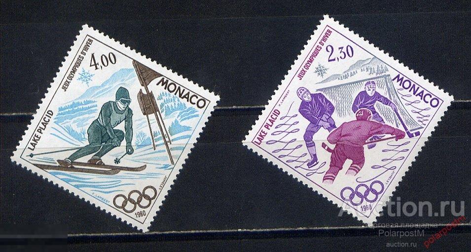 МОНАКО 1980 1419-1420 ОЛИМПИЙСКИЕ ИГРЫ ЛЕЙК-ПЛЭСИД-80 