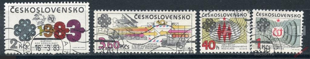 Y85 ЧЕХОСЛОВАКИЯ (ЧССР) 1983 2705-2708 Всемирный год связи. Телеком. Почта 