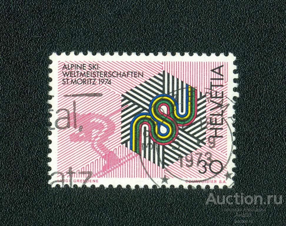 1973 г. Швейцария - Значок чемпиона и горнолыжника (s4573)