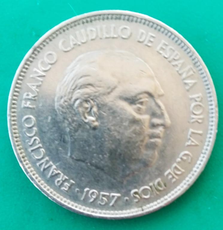 Испания. 25 песет. 1957 год. отличная монета в коллекцию.