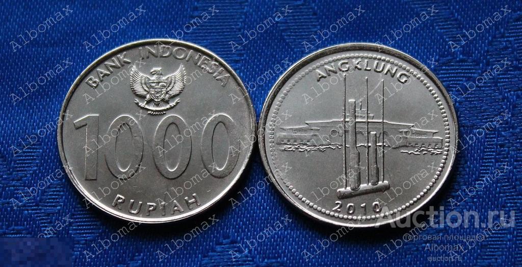 Индонезия 1000 рупий 2010г Музыкальный инструмент анклунг UNC 