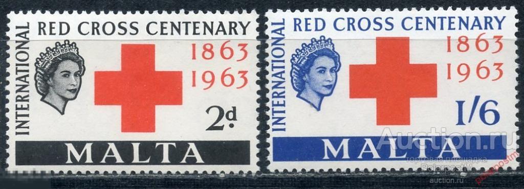 Мальта 1963 287-288 100 лет Красному Кресту. Медицина 