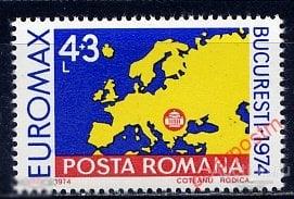 Y85 РУМЫНИЯ 1974 3219 EUROMAX Exhibition, Бухарест - Карта Европы 