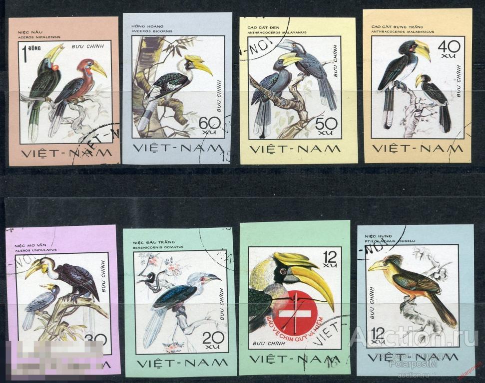 Y85 ВЬЕТНАМ 1977 898u-905u Редкие птицы. Фауна 