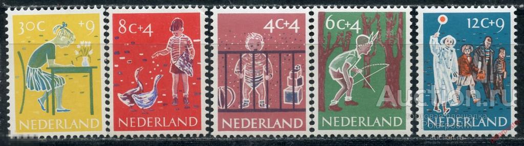 Нидерланды 1959 739-743 Детская серия. Детские игры. Дети 