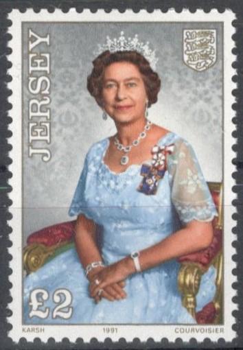 Джерси, 1991, № 543, € 7,5, MNH, полн., королева Елизавета II
