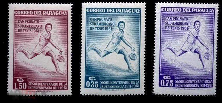 Парагвай 1962 MNH - Чемпионат Южной Америки по теннису, Спорт Ракетка 