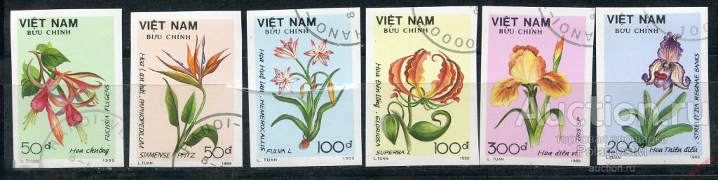 Y85 ВЬЕТНАМ 1989 2088u-2093u Цветы. Растения. Флора 