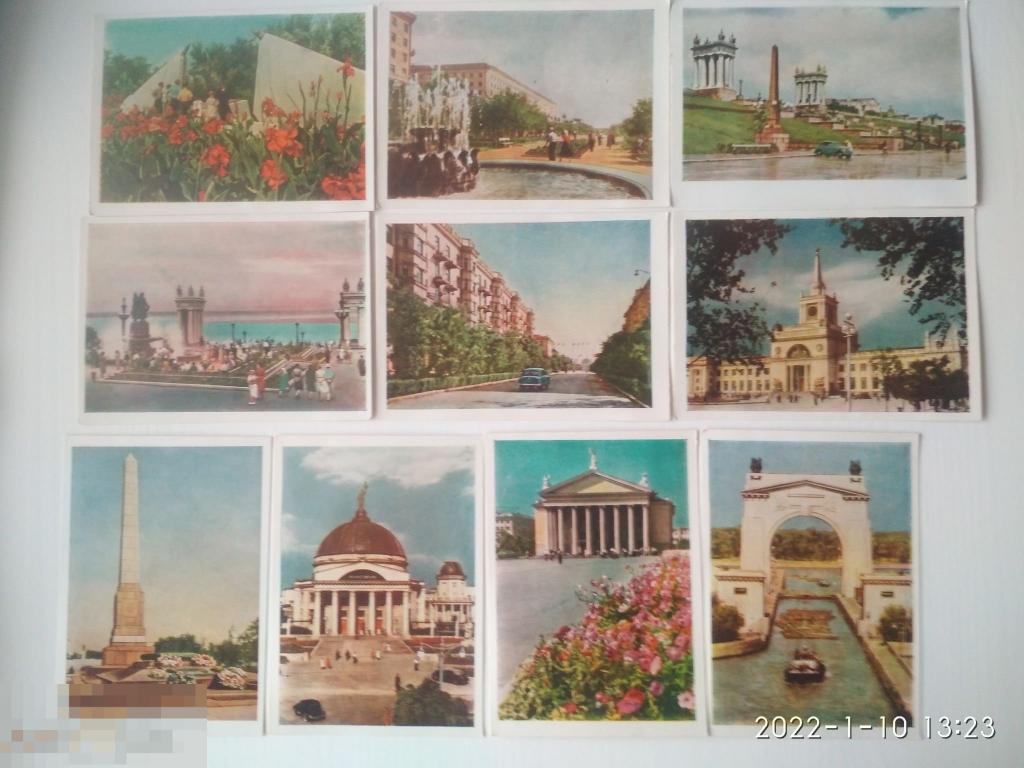 Комплект открыток Сталинград. Цвет фото Грачева, Становова. ИЗОГИЗ 1960 г. 