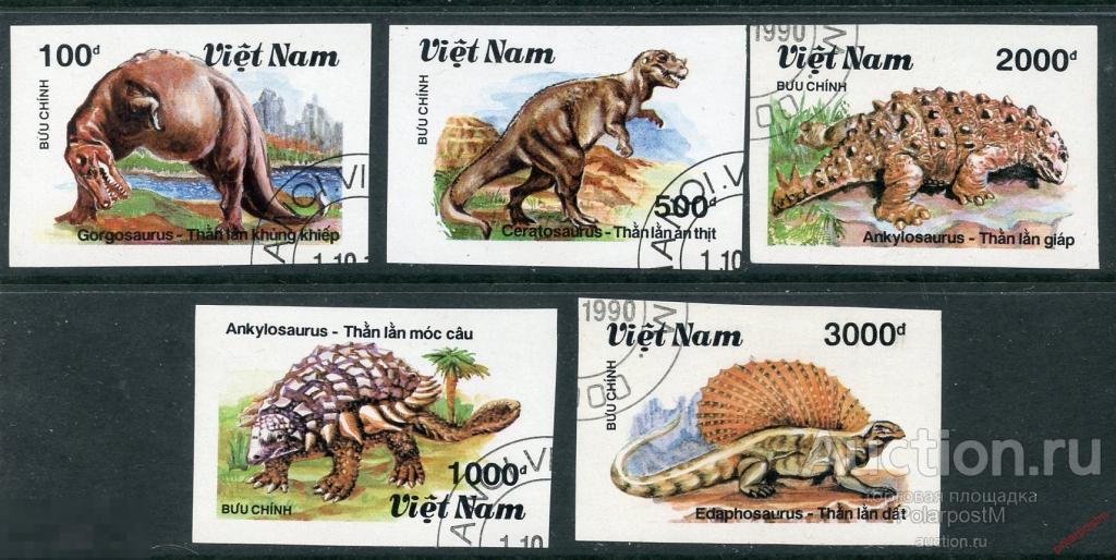 Y85 ВЬЕТНАМ 1990 2191u1-2196u Доисторические животные. Динозавры. Фауна 