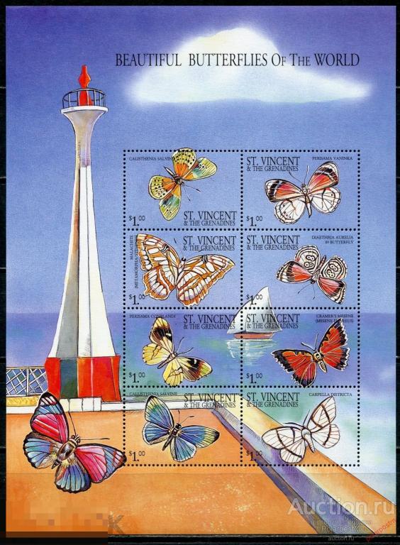 AM40 Сент Винсент и Гренадины 2001 5261-5268 Фауна. Насекомые Бабочки 