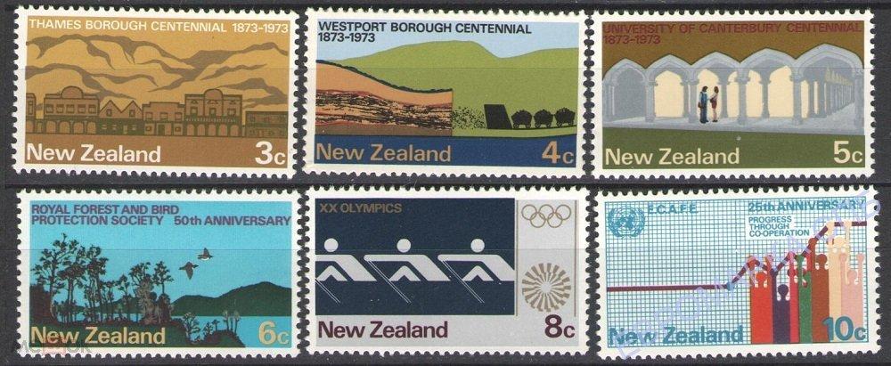 Новая Зеландия 1973,Ми-597-602**Памятные даты