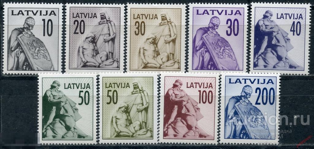 Е150 ЛАТВИЯ 1992 326-334 Фрагменты скульптурных памятников Риги. Архитектура 