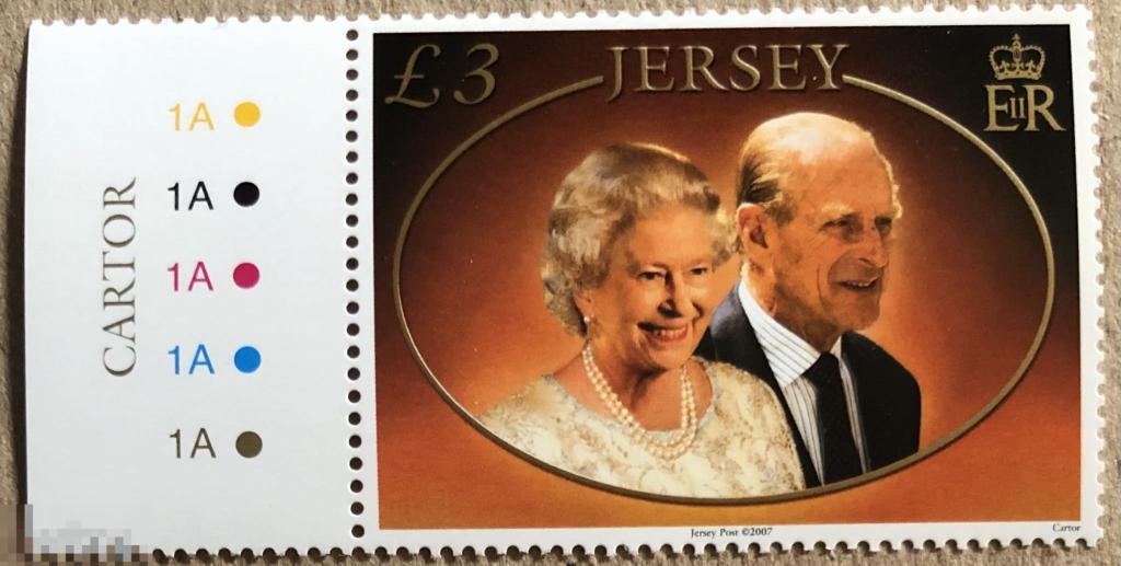 2007.  Джерси. 60 лет свадьбы Королевы Елизаветы и Принца Филиппа. Марка. MNH. 