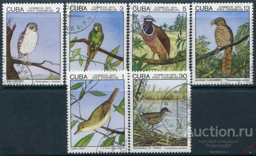 Y85 КУБА 1975 2057-2062 Птицы Кубы 