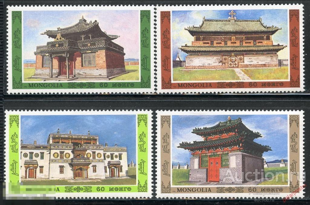 Y85 МОНГОЛИЯ 1986 1823-1826 Древние здания. Архитектура. Строительство. Культура 