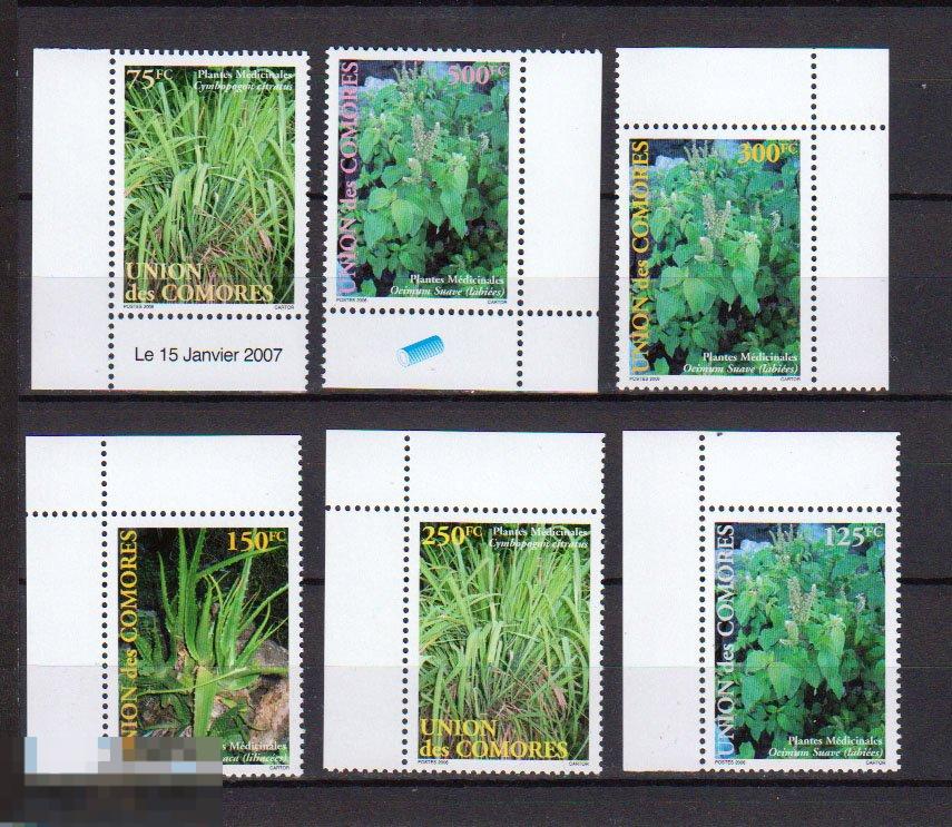 2007. Каморы. Флора. Медицинские растения. Полная серия. MNH. 