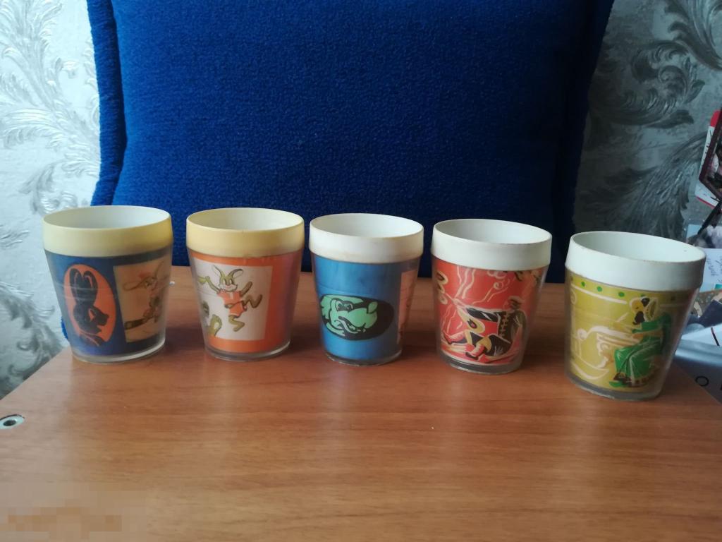 стопка стакан стаканчик СССР детский кукольный сувенир Ну погоди  Русские народные СКАЗКИ .Редкость. 