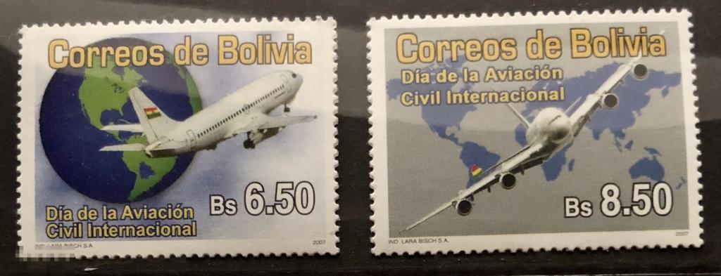 2007. Боливия. День международной гражданской авиации. Полная серия. MNH. 