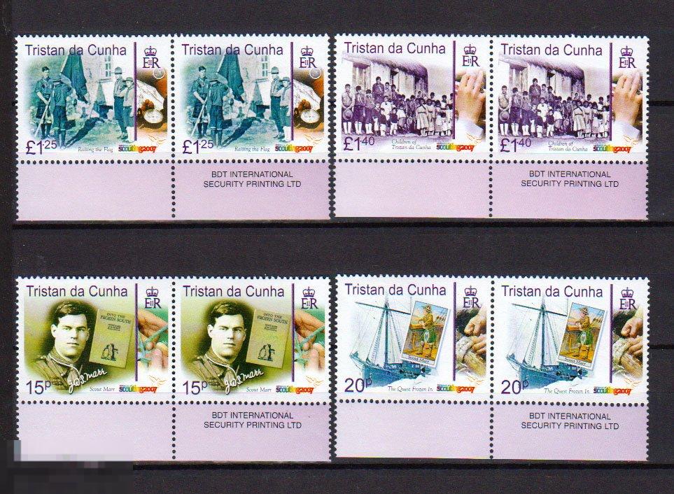 2007. Тристан - да - Кунья. Столетие Скаутскому движению. Полная серия в парах. MNH. 