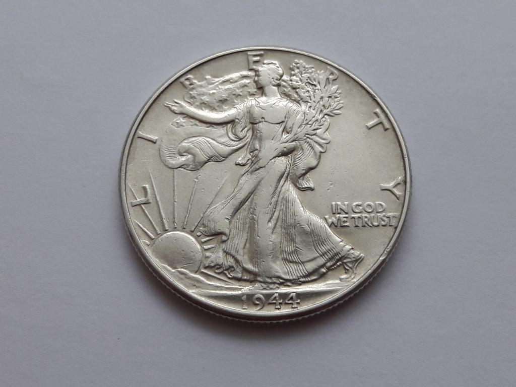 50 центов, 1/2 доллара 1944 года. США. Хорошее состояние.