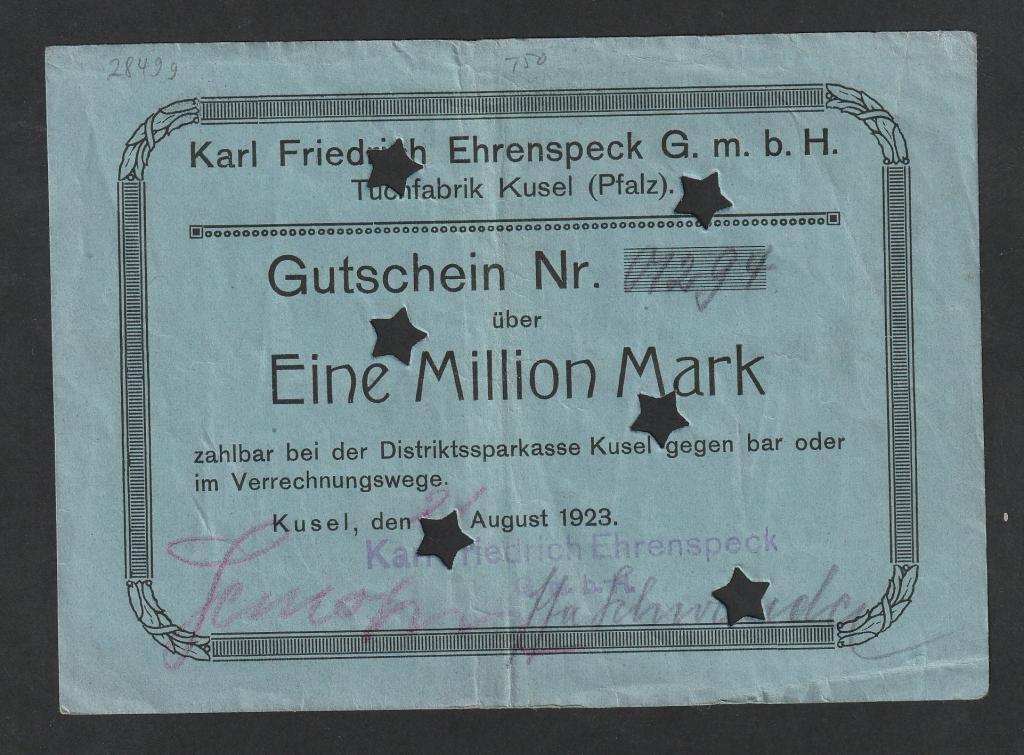 Германия, 1 миллион марок 1923 года, Пфальц