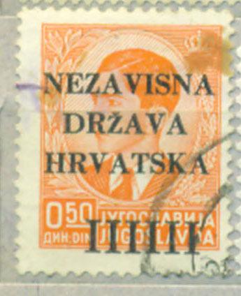 Хорватия 1941 г. марка № 1 стандарт гашеная