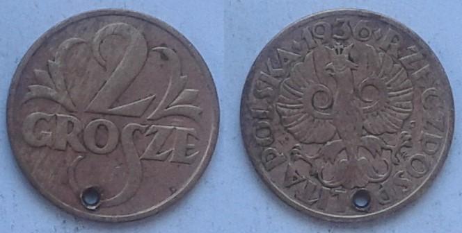 Польша. 2 гроша, бронза, 1936