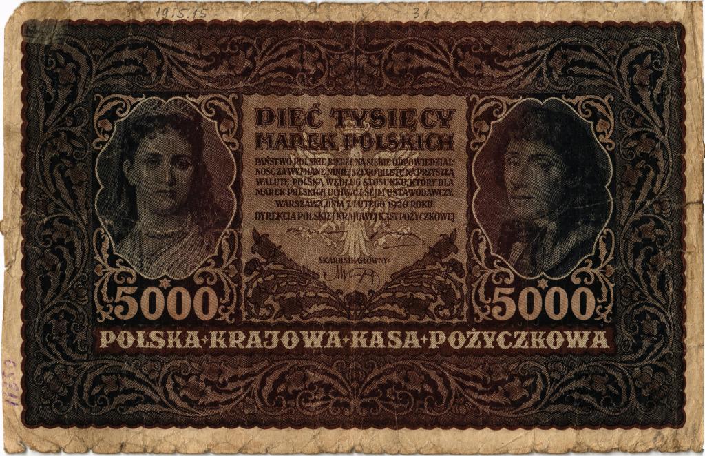 5000 марок Польша 1920 год. III Серия O