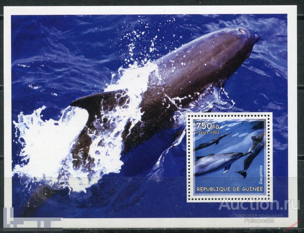 AM40 ГВИНЕЯ 2002 GU000 Морская фауна. Дельфины 