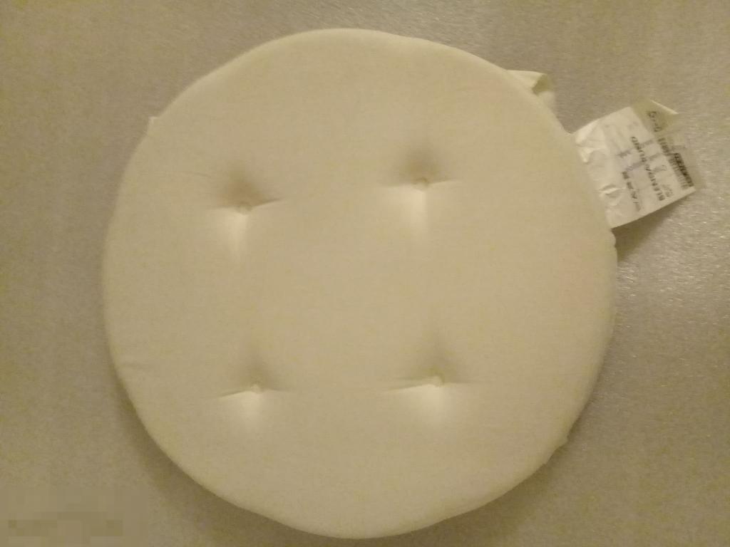 Подушка   на стул табурет Икея 38 см. Круглая  белая  Новая 