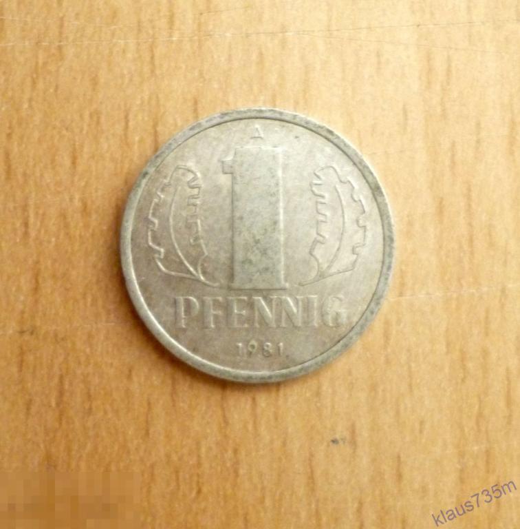 ГДР  1 пфенниг 1981г. А 