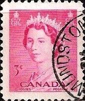 Канада 1953 MiNr 279A (0.3€) Стандарт. Королева Елизавета II. U