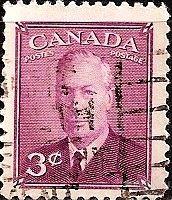 Канада 1949 MiNr 253A (0.3€) Стандарт. Король Георг VI. U