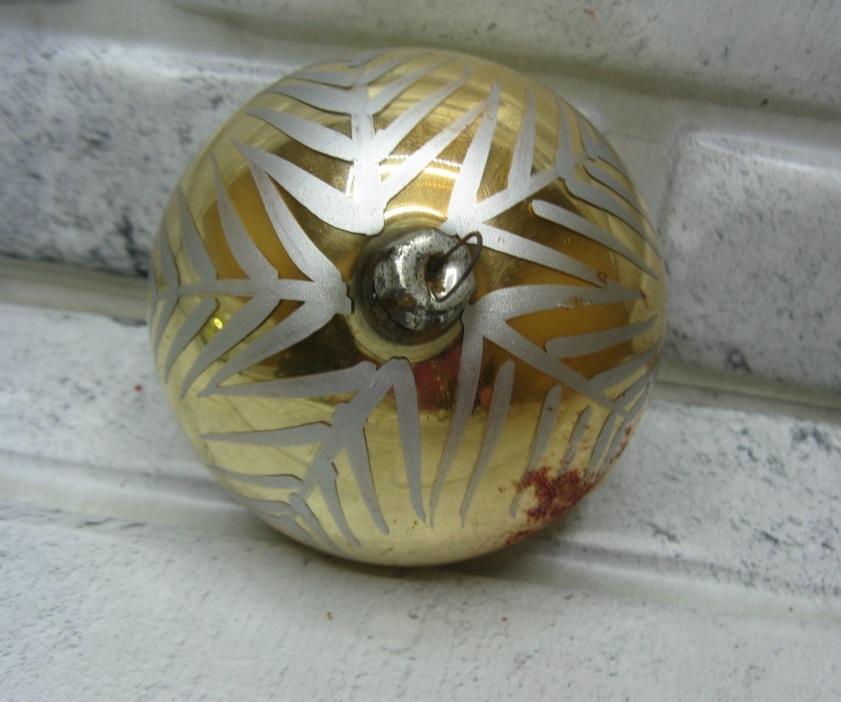 Игрушка ёлочная шар звезда ёлка золотистый винтаж СССР