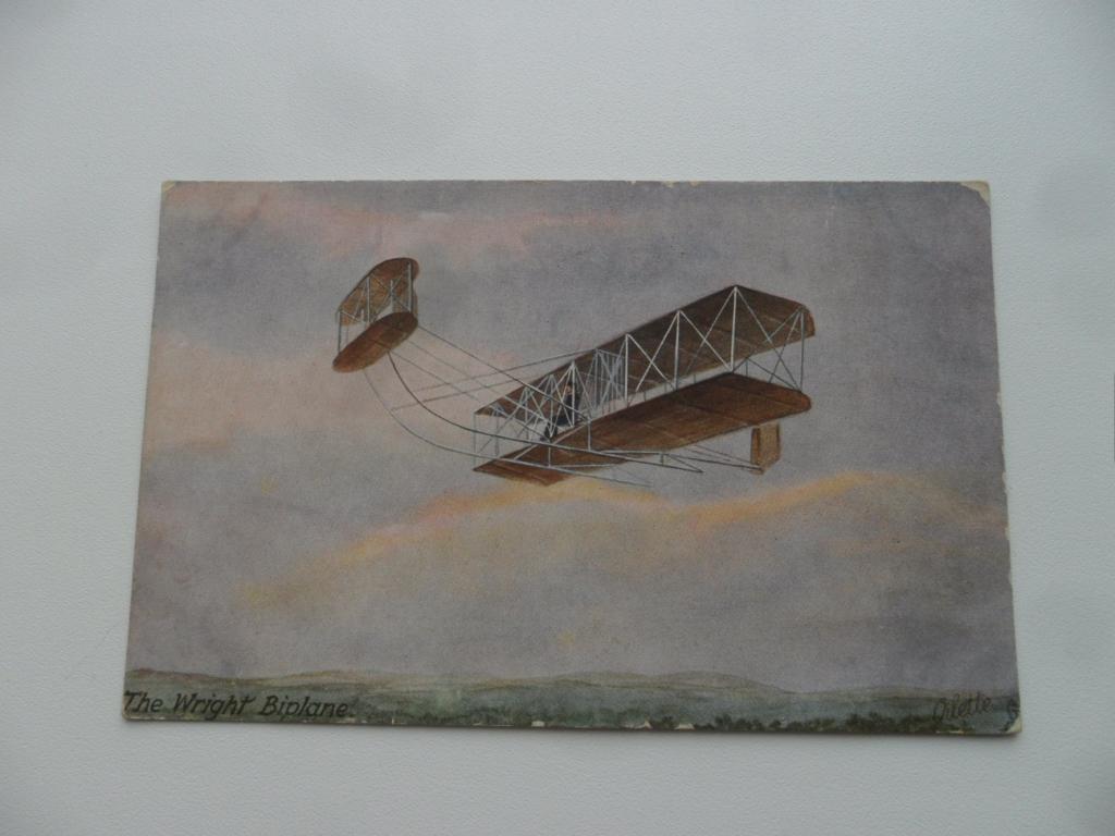 Открытка. Биплан Братьев Райт. Англия. 1915 год.