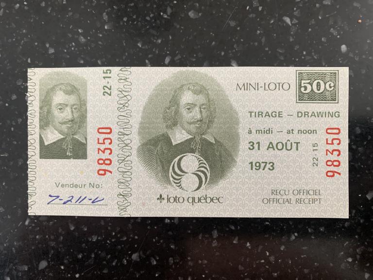 RR Канада лотерейный билет 50 центов 1973 UNC ПРЕСС ИДЕАЛ 98350 редкость Люкс