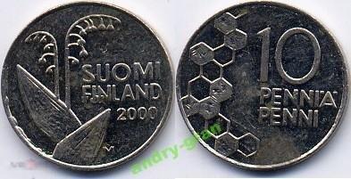 3176 Финляндия 10 пенни 2000 год 