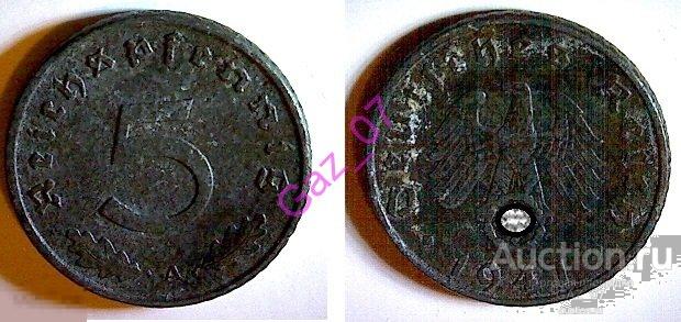 Монета 5 пфеннигов 1941 А
