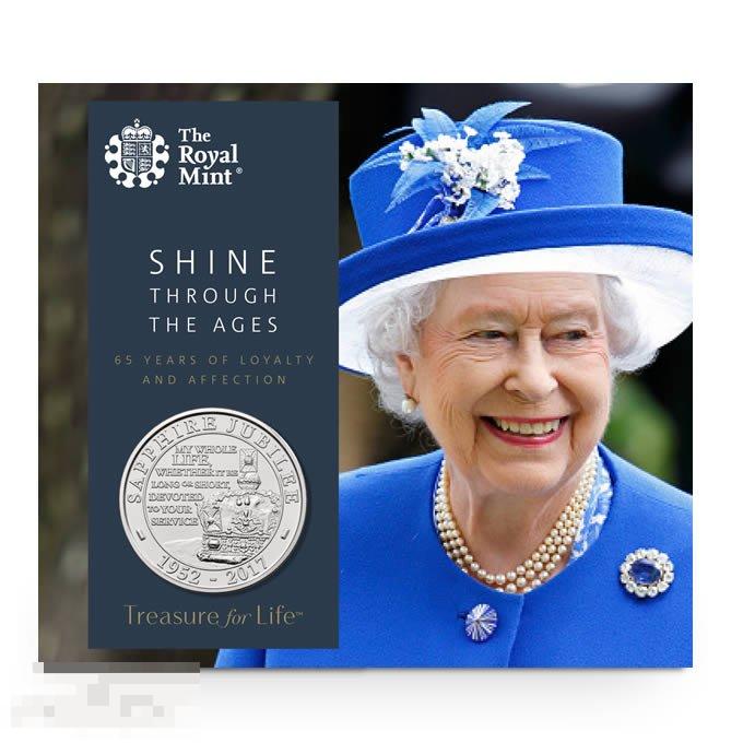 0007 Великобритания 5 фунтов 2017 E-II The Queen's Sapphire Jubilee BU 