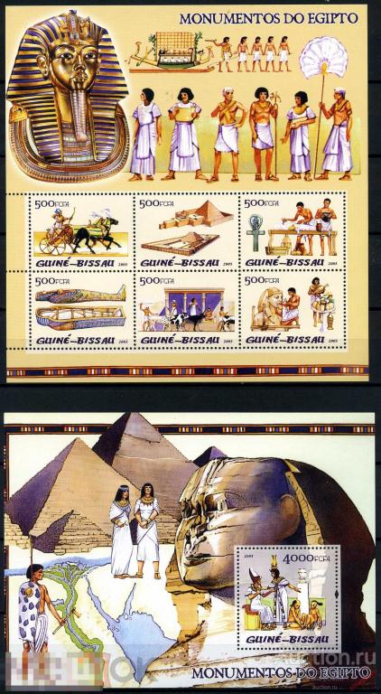 ГВИНЕЯ-БИСАУ 2005 GB244 памятники Египта. История. Археология. Культура. Египтология. Сфинкс 