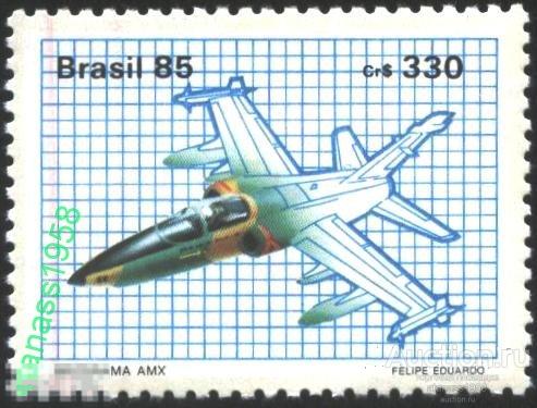 Бразилия Чистая  марка  Авиация Самолет 1985 