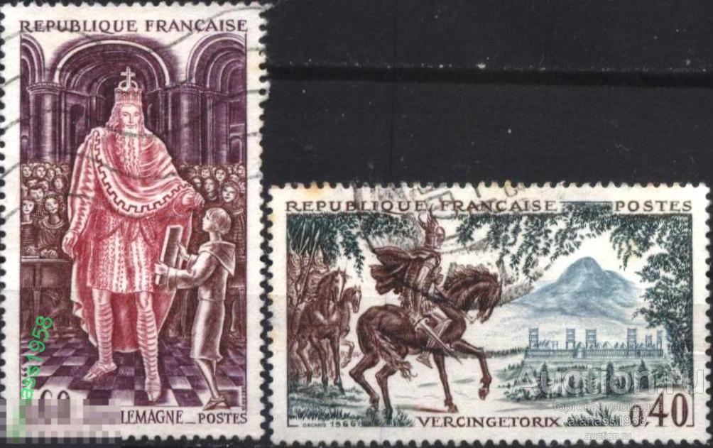 Франция Гашеные  марки История Лошади 1966 