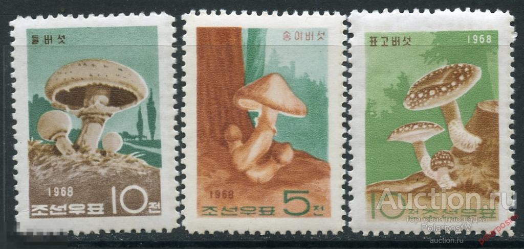 Y85 КНДР (СЕВЕРНАЯ КОРЕЯ) 1968 856-858 грибы. Флора. Растения