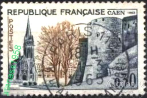Франция Гашеная  марка Архитектура Замок Церковь1963 