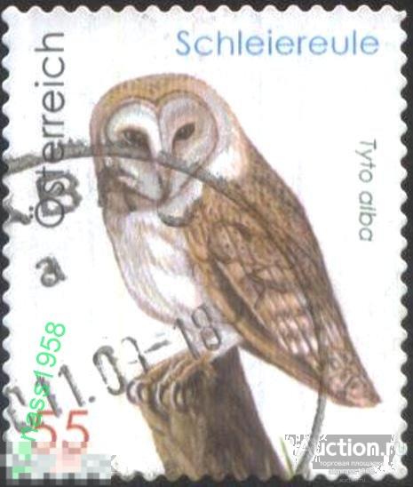 Австрия Гашеная марка Фауна Птица Сова  2008 
