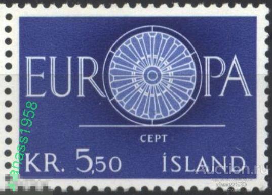 Исландия Чистая марка  Европа СЕПТ 1960 