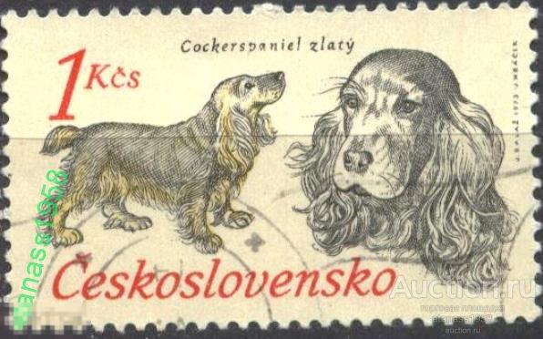 Чехословакия Гашеная  марка Фауна Собака 1973 